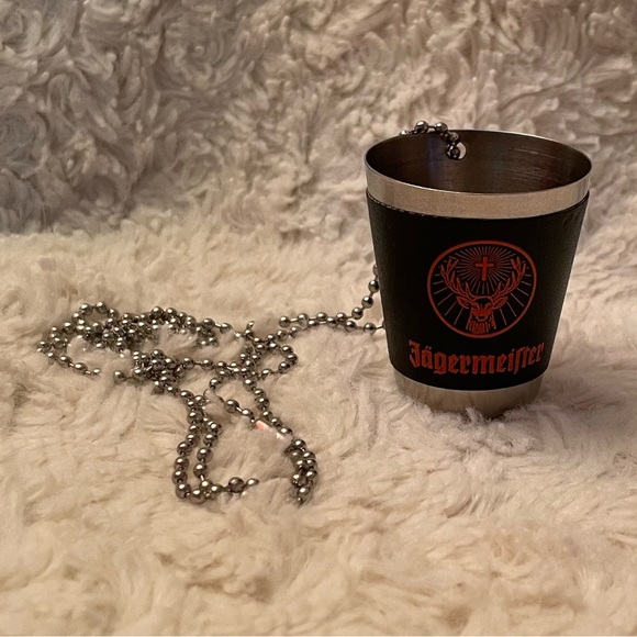Jäegermeister Metal Necklace Shot Glass Collectable Shot Glass on a Ball Chain - Picture 4 of 5